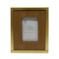 2 x 3 Gold Edged Wood Tabletop Picture Frame by Place   Time