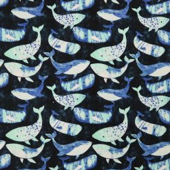 Whimsical Whales Super Snuggle Flannel Fabric