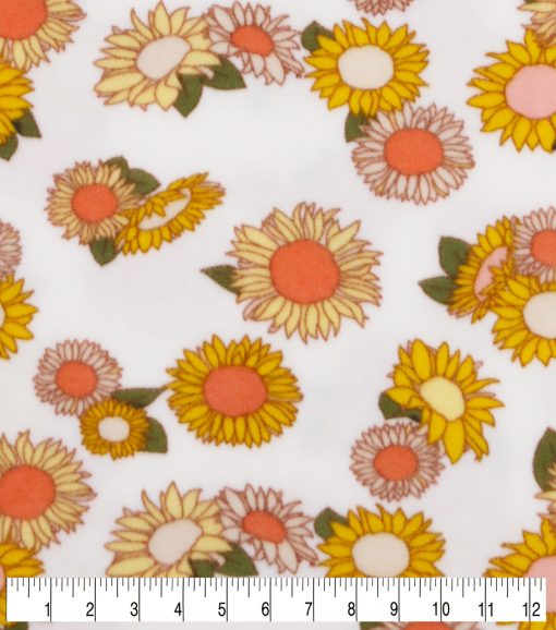 POP! Sunflowers Lightweight Fleece Fabric - Image 3