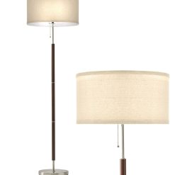 Brightech Carter LED Floor Lamp   Walnut Brown - 1