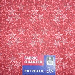 18 x 21 Red Stars Cotton Fabric Quarter 1pc
