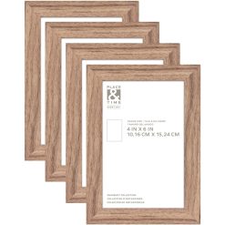 4 x 6 Walnut Tabletop Picture Frames 4pk by Place   Time