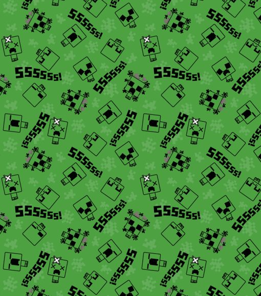 Minecraft Chibi Creeper Cotton Fabric - Image 2