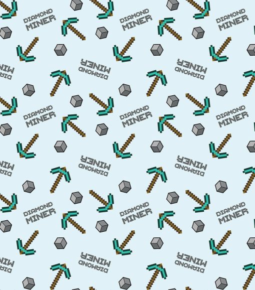 Minecraft Diamond Miner Cotton Fabric - Image 2