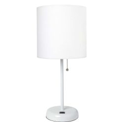All The Rages 19.5 Metal Outlet Base Desk Lamp With USB Port   Shade