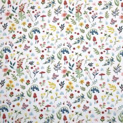 Floral on White Super Snuggle Flannel Fabric