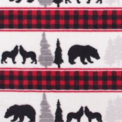Bear   Wolf Striped Anti Pill Fleece Fabric