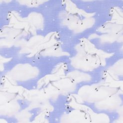 Magical Unicorns on Purple Anti Pill Fleece Fabric