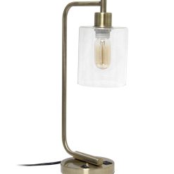 All The Rages 19 Iron Desk Lamp With USB Port   Glass Shade