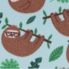 Blizzard Fleece Fabric Happy Hanging Sloth