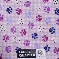 18 x 21 Paws on Gingham Novelty Cotton Fabric Quarter 1pc