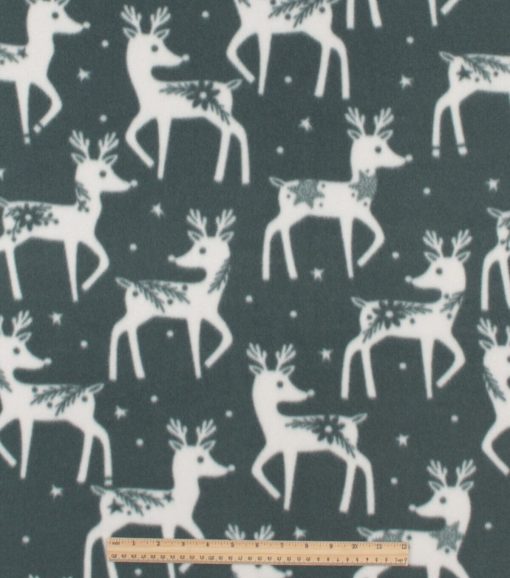 Green Deer Icons Blizzard Fleece Fabric - Image 2