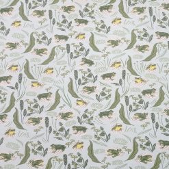 Green Springtime Frogs Super Snuggle Flannel Fabric