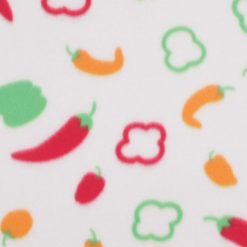 Peppers on White Blizzard Fleece Fabric