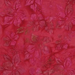 Hi Fashion Bright Red Large Floral Batik Cotton Fabric