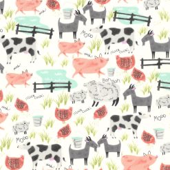 Farm Animals Novelty Cotton Fabric