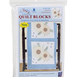 Jack Dempsey Needle Art 18 Golden Sunflower Stamped Quilt Blocks 6pk