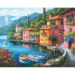 Dimensions 15 x 12 Lakeside Village Counted Cross Stitch Kit