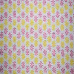 Pink   Yellow Floral Stars Quilt Cotton Fabric by Quilter s Showcase
