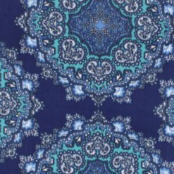 Blue Medallions Anti Pill Fleece Fabric