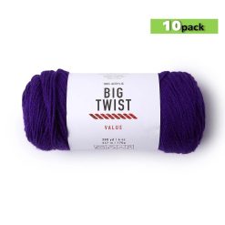 10pk Solid Grape Medium Weight Acrylic 380yd Value Yarn by Big Twist