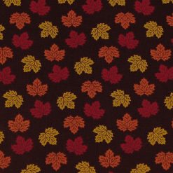 Brown Mini Tossed Leaves Harvest Cotton Fabric