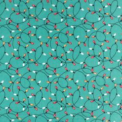 Christmas Lights on Teal Anti Pill Fleece Fabric
