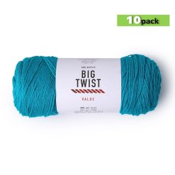 10pk Solid Teal Medium Weight Acrylic 380yd Value Yarn by Big Twist