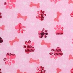 Novelty Cotton Fabric 43 Pink Paw Prints