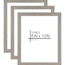 MCS Gray 8 10 Woodgrain Value Frames 3pk