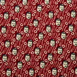 Parks And Rec Ron Bacon Eggs Cotton Fabric