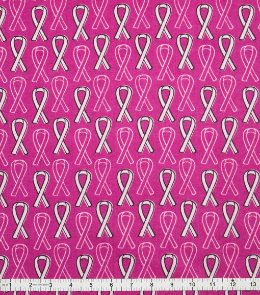 Breast Cancer Awareness Super Snuggle Pink Ribbon Flannel Fabric