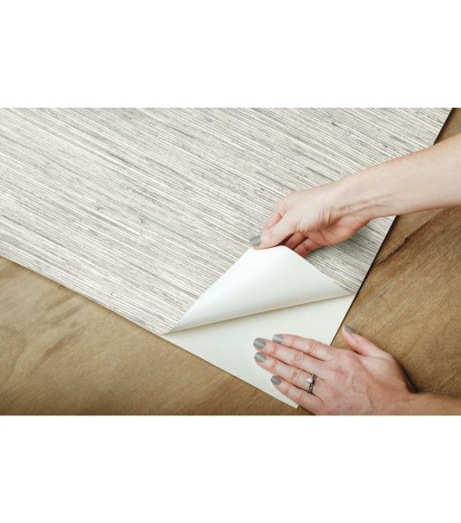 RoomMates Faux Grasscloth Peelable Wallpaper Grey - Image 5