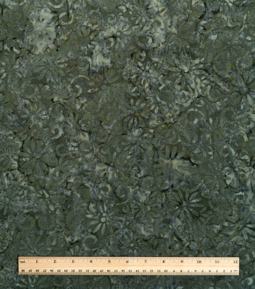 Green Steel Mirage Batik Cotton Fabric - Image 2