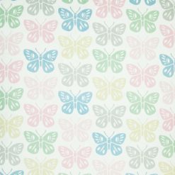 Pastel Linear Butterflies Soft   Minky Fleece Fabric