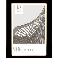 5 x 7 Black   Gold Enamel Tabletop Picture Frame by Place   Time