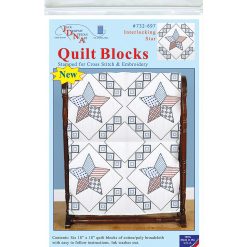 Jack Dempsey Needle Art 18 Interlocking Star White Quilt Blocks 6pk