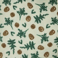 Pine   Pinecones on Brown Anti Pill Fleece Fabric