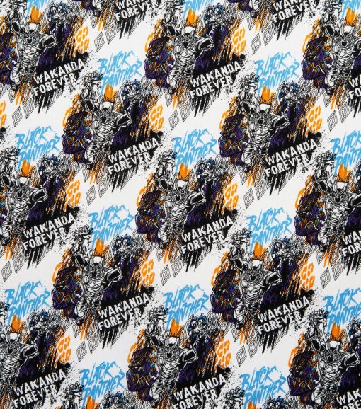 Black Panther Wakanda Grafitti Cotton Fabric - Image 2