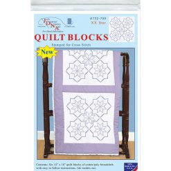 Jack Dempsey Needle Art 18 XX Star Stamped White Quilt Blocks 6pk
