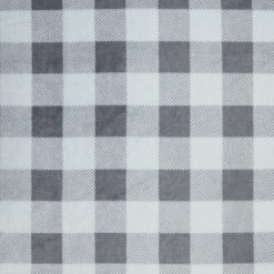 Gray   White Plaid Sew Lush Fleece Fabric