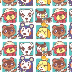 Animal Crossing Friends Boxes Cotton Fabric