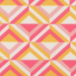 Pink   Yellow Groovy Geometric Diamonds Blizzard Fleece Fabric