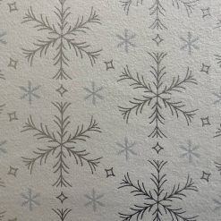 Foil Snow Geometric on Gray Christmas Flannel Fabric
