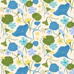 Elana Gabrielle 20.5  x 18  Blue Floral Peel   Stick Wallpaper