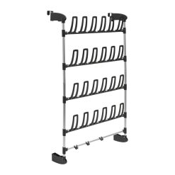 Organize It All 27 Black 12 Pair Over the Door Shoe Rack With Hooks