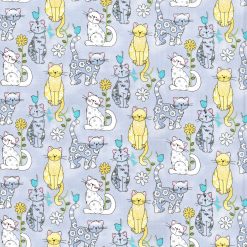 Fabric Traditions Pattern Cats Gray Novelty Glitter Cotton Fabric