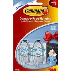 Command 1lb Clear Small Hooks   Strips 6ct
