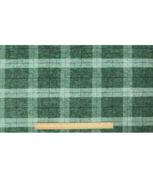 Green Plaid Luxe Fleece Fabric - Image 4