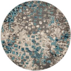 Safavieh Monaco 225 Grey / Lt. Blue 6 7 X 6 7 Round